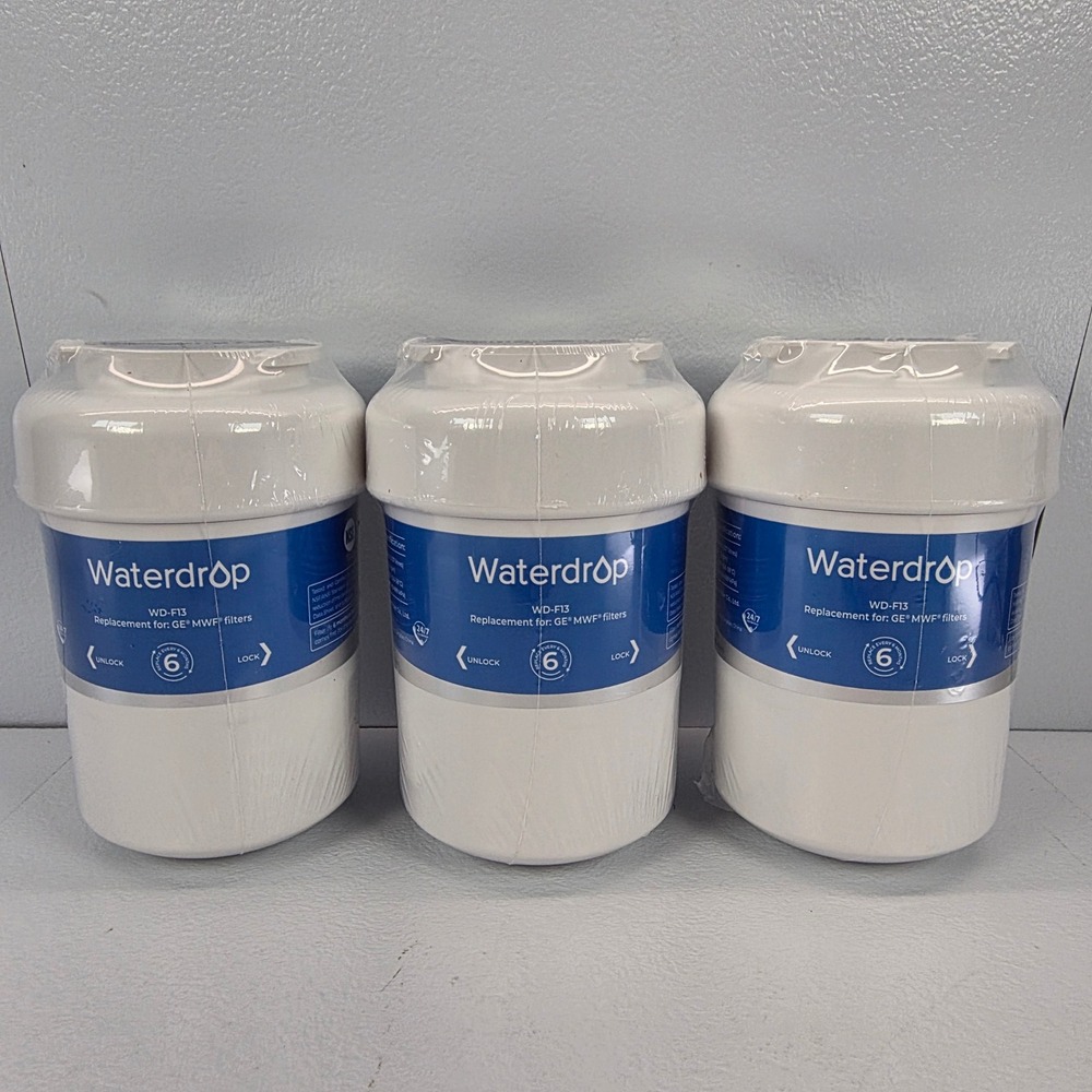 3 Pack Waterdrop WD-F13 Replacement Water Filter for GE‎ MWF Refrigerator